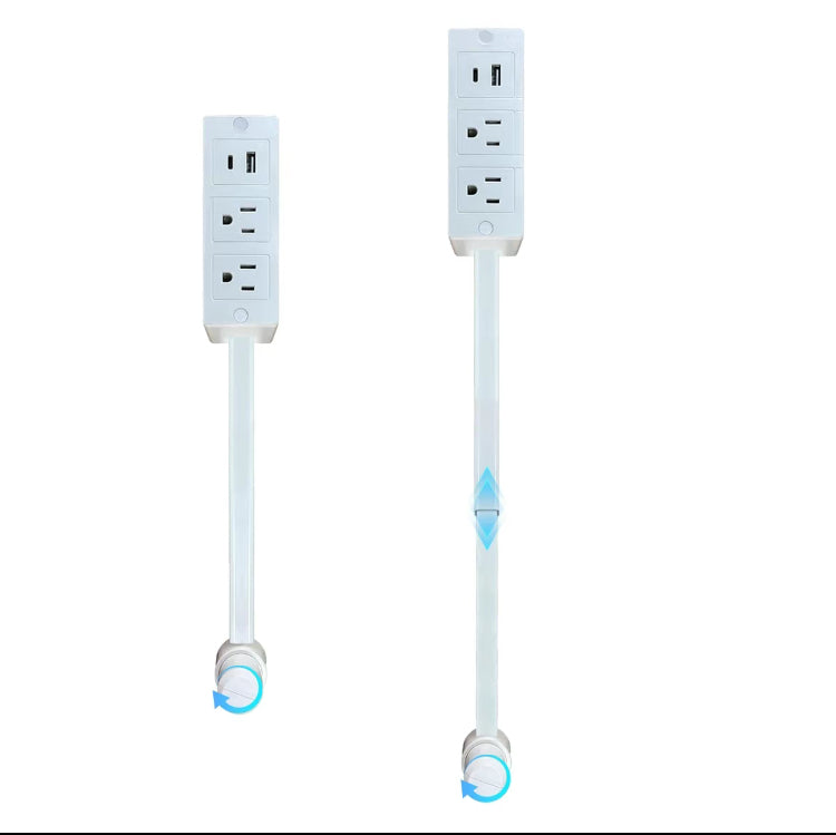 Electrical Outlet Extender Stick - Power Socket Expander,Extendable Outlet for Hard to Reach Places,Features USB-A,USB-C,2 AC Outlets,Rotates 180°,Use Behind Couches,Nightstands,Desks,More