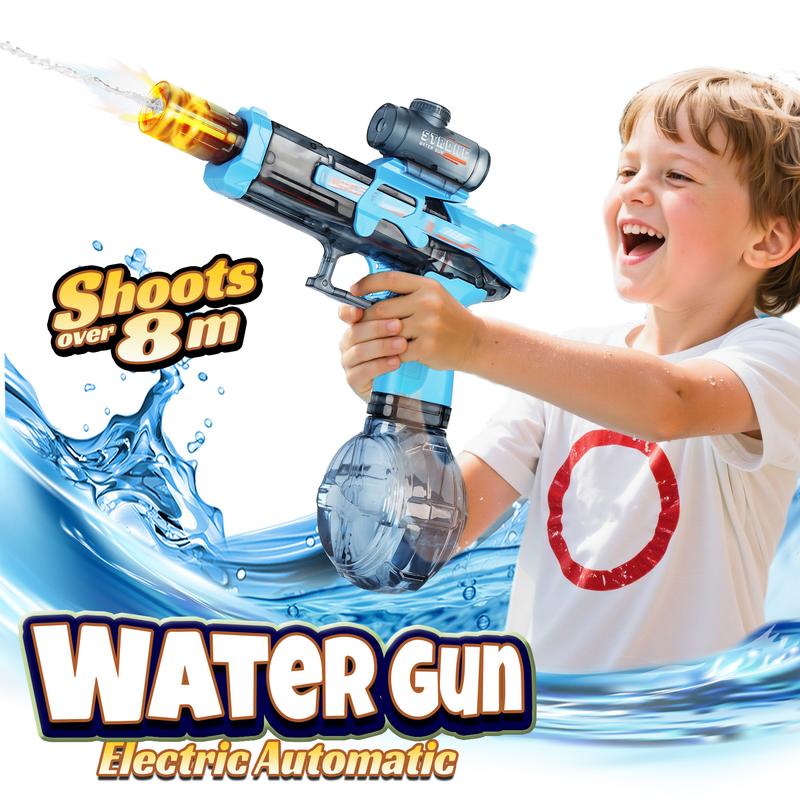 Electric Water Blaster with LED Lights, Water Shooter Powerful, Suitable for Children/Adults Long Range Shoot Reach 8M, Outdoor,Party, Swimming Pools