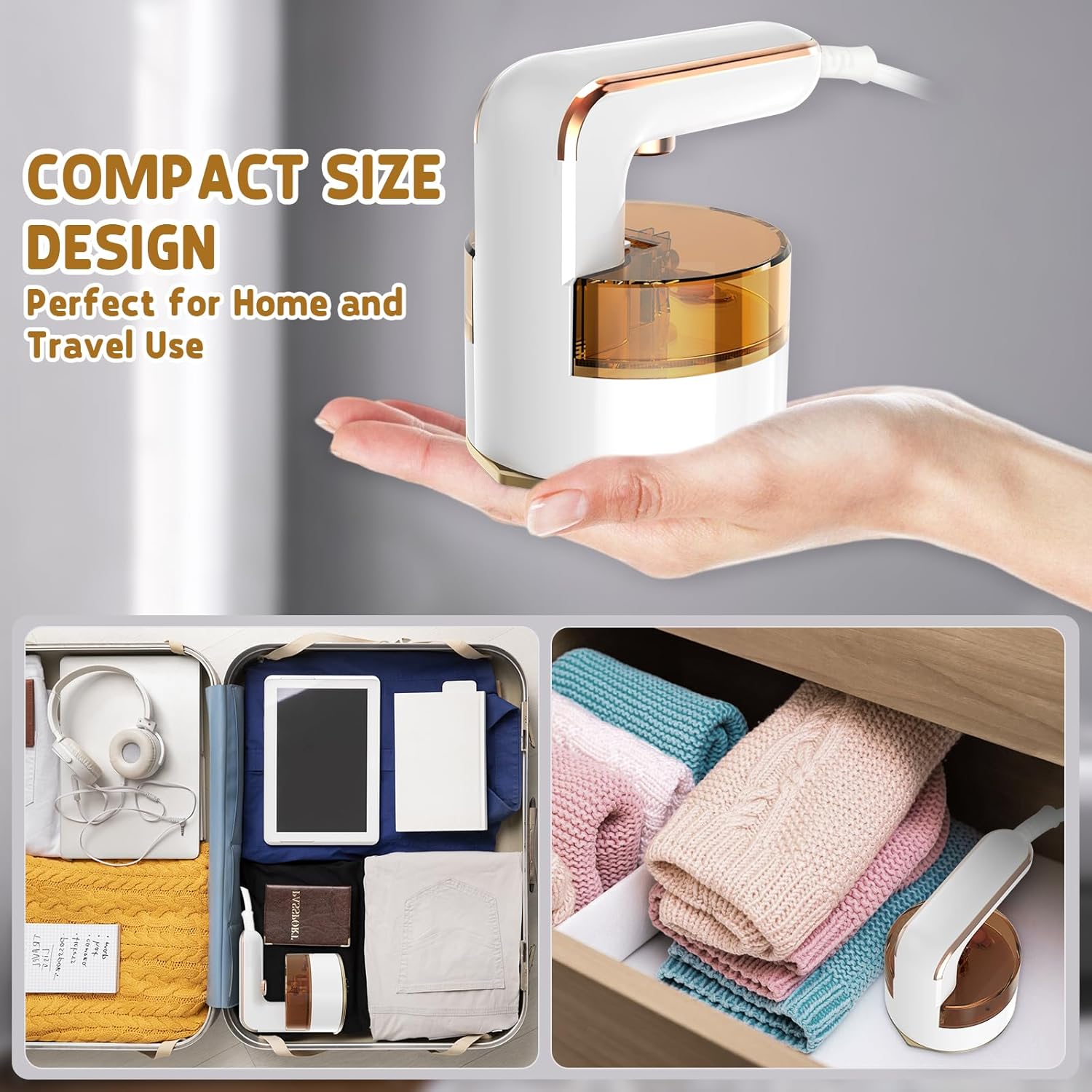 Travel Steamer Iron for Clothes Portable: Mini Ironing Machine for Clothing - Portable Steamers for Clothes - Handheld Steam Iron with Dry and Wet
