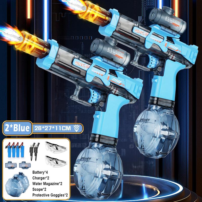 Electric Water Blaster with LED Lights, Water Shooter Powerful, Suitable for Children/Adults Long Range Shoot Reach 8M, Outdoor,Party, Swimming Pools