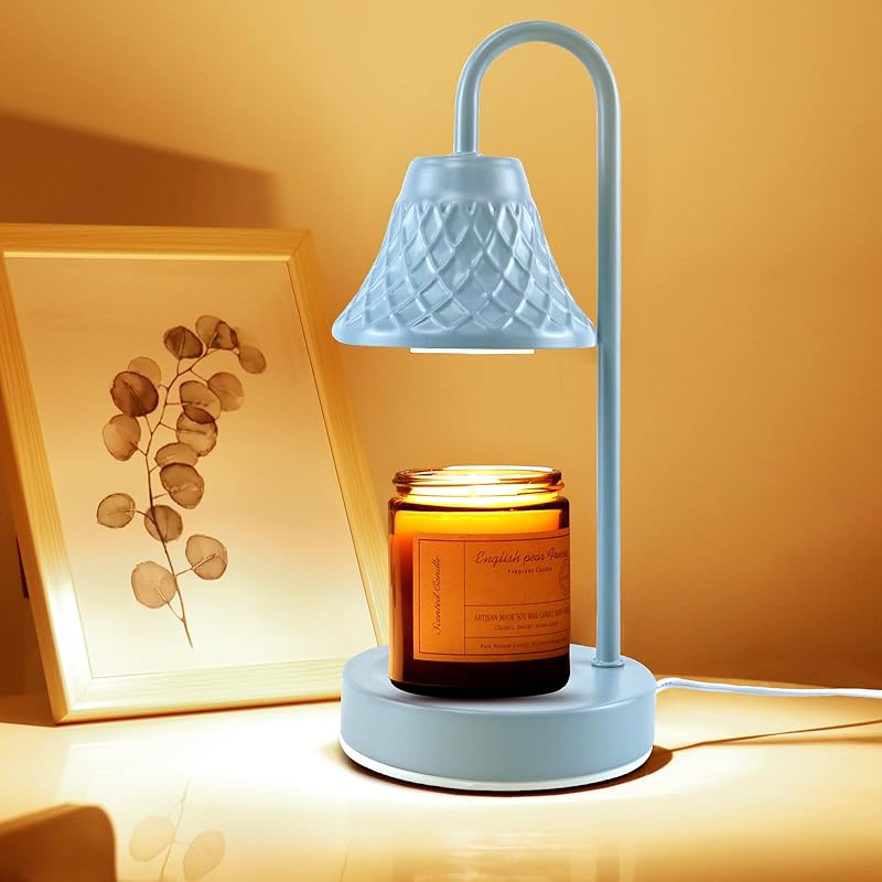 Candle Warmer Lamp with Sunset Lights: 【2025 Upgraded】 Valentines Gifts for Women, Men, Timer and Brightness Adjustment Candle lamp with 2 Bulbs - Electric Wax Melt Warmer