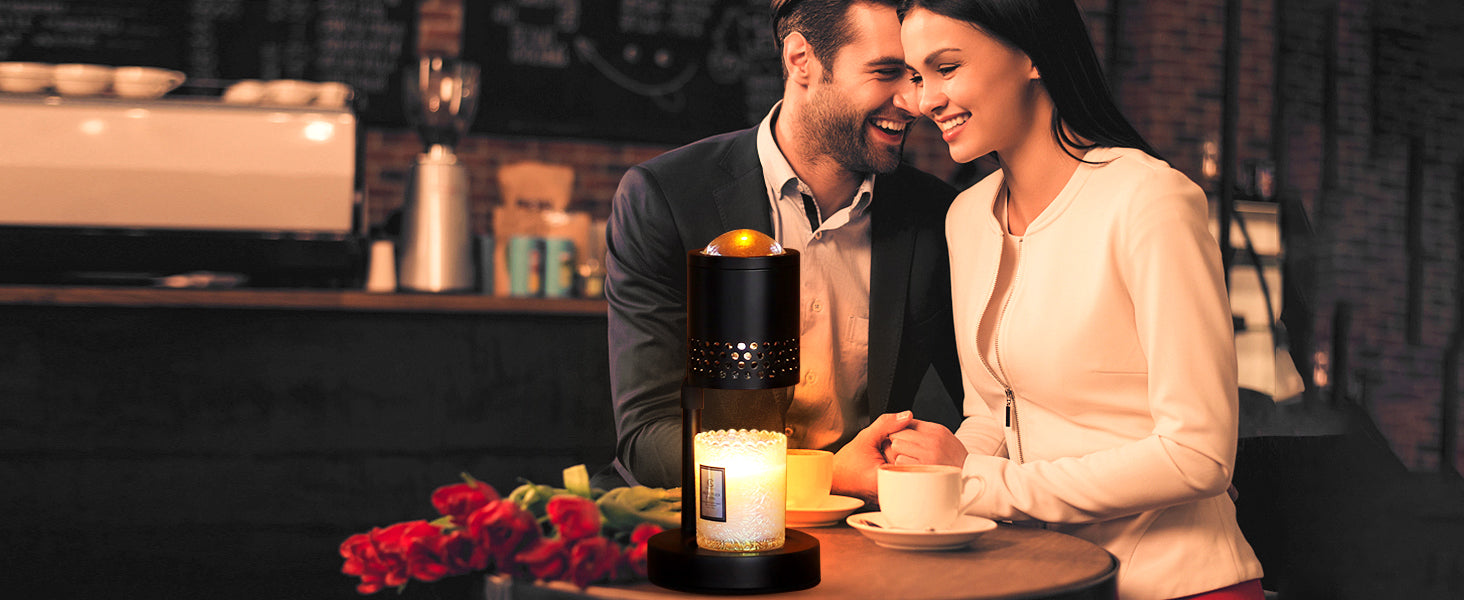 Candle Warmer Lamp with Sunset Lights: 【2025 Upgraded】 Valentines Gifts for Women, Men, Timer and Brightness Adjustment Candle lamp with 2 Bulbs - Electric Wax Melt Warmer