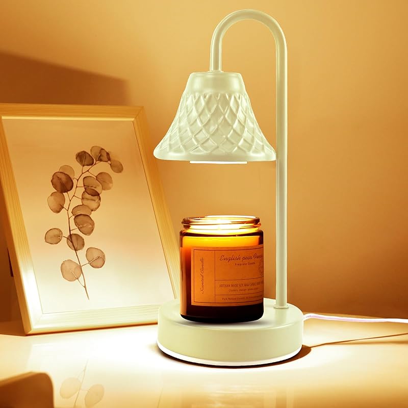 Candle Warmer Lamp with Timer Dimmer, Wax Warmer for Scented with Water Ripple Embellish Life, Relieve Stress, fits All Large Candle Jar - Large Black Candle Lamp for Home Decor