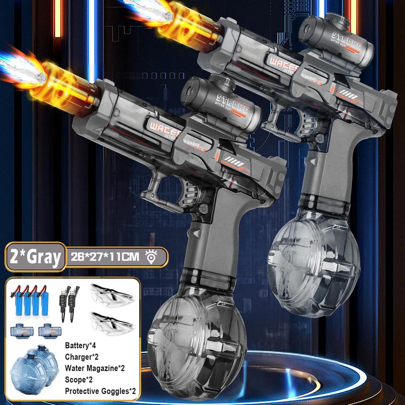 Electric Water Blaster with LED Lights, Water Shooter Powerful, Suitable for Children/Adults Long Range Shoot Reach 8M, Outdoor,Party, Swimming Pools