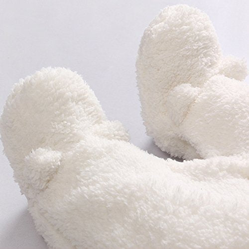 Newborn Baby Winter Snowsuit Warm Romper Bear Soft Coral Fleece Romper Hooded Plush Jumpsuit