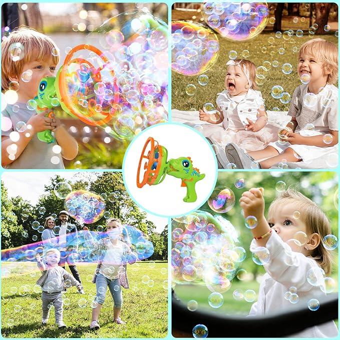 Bubble Machine Dinosaur Bubble Machines for Children, Toy with Bubble Solution, Boys & Girls Games, Garden & Outdoor Easter Gifts