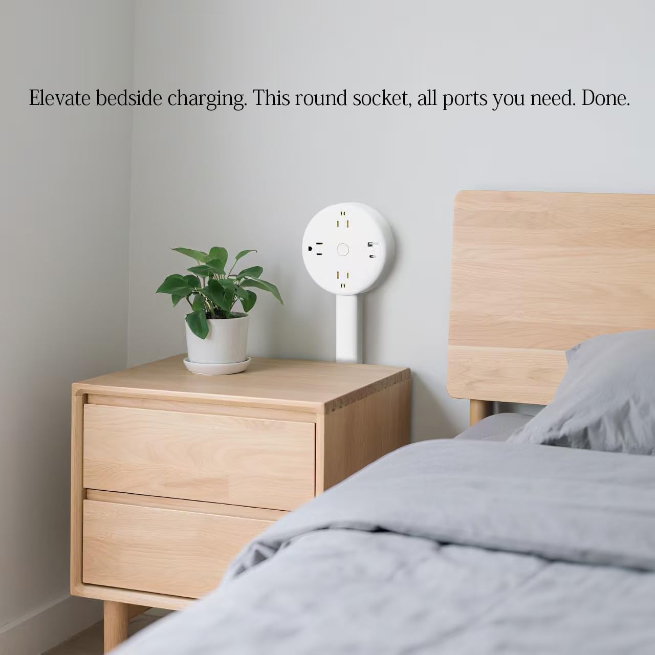 New Electrical Outlet Extender Adjustable Power Socket Expander, 1800J Surge Protection, Extends 18.5"-26.5", Rotates 180° Features USB-A, USB-C&3 AC Outlets, for Couches, Desks, Nightstands and More
