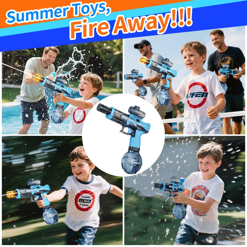 Electric Water Blaster with LED Lights, Water Shooter Powerful, Suitable for Children/Adults Long Range Shoot Reach 8M, Outdoor,Party, Swimming Pools