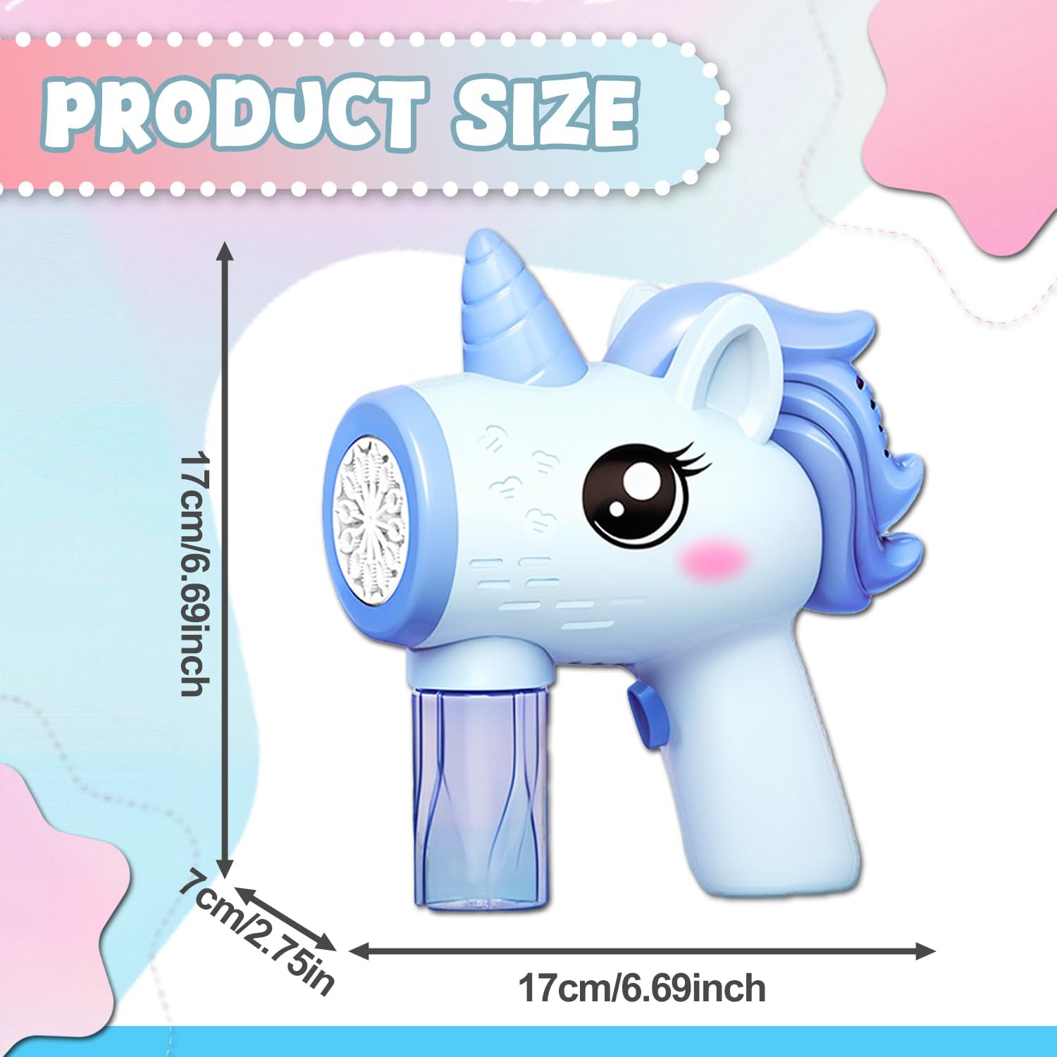 Children's Unicorn Bubble Machine, Pack of 2 Bubble Machine, Children's Gun, Unicorn Bubble Machine Gun, Bubble Gun Machine, for Children Outdoor/Party