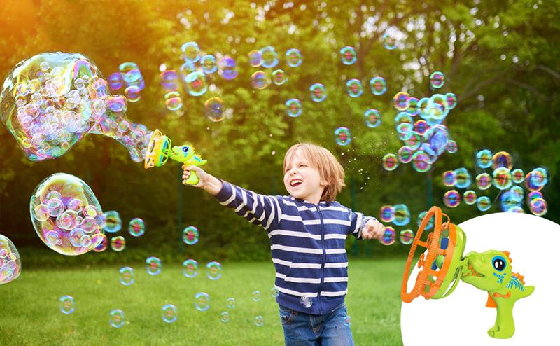 Bubble Machine Dinosaur Bubble Machines for Children, Toy with Bubble Solution, Boys & Girls Games, Garden & Outdoor Easter Gifts