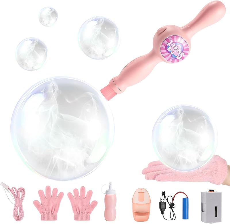 Elastic Bubble Fog Wand,Fog Bubble Machine,Bubble Machine,Fun Science Experiments, Kids Toys, Parent-Child Interaction (Blue)