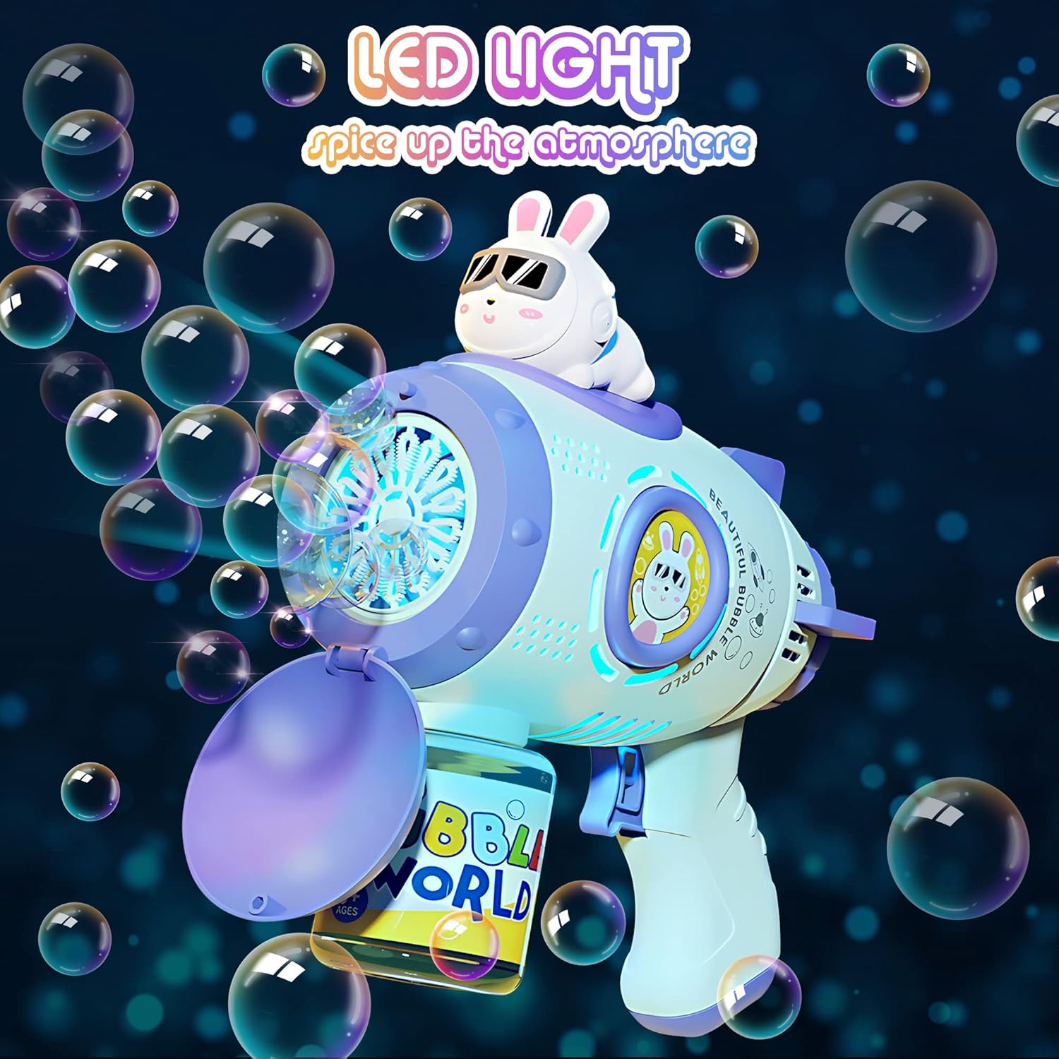 Bubble Gun, Bubble Machine Gun Bubble Toys for Kids Ages 4-8 8-12, Bubble Maker Blaster Outdoor Outside Toys for Boys Girls Adult Wedding Birthday Party, Purple