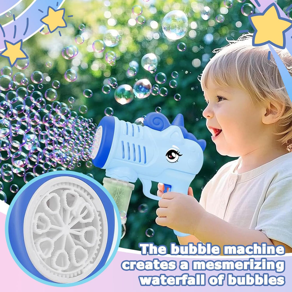 Children's Unicorn Bubble Machine, Pack of 2 Bubble Machine, Children's Gun, Unicorn Bubble Machine Gun, Bubble Gun Machine, for Children Outdoor/Party