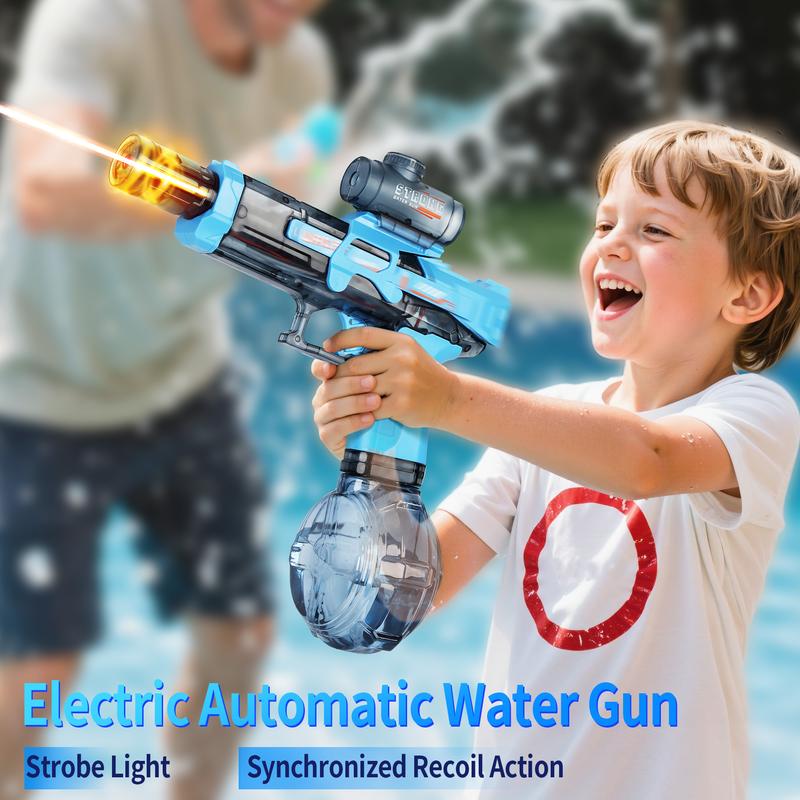 Electric Water Blaster with LED Lights, Water Shooter Powerful, Suitable for Children/Adults Long Range Shoot Reach 8M, Outdoor,Party, Swimming Pools