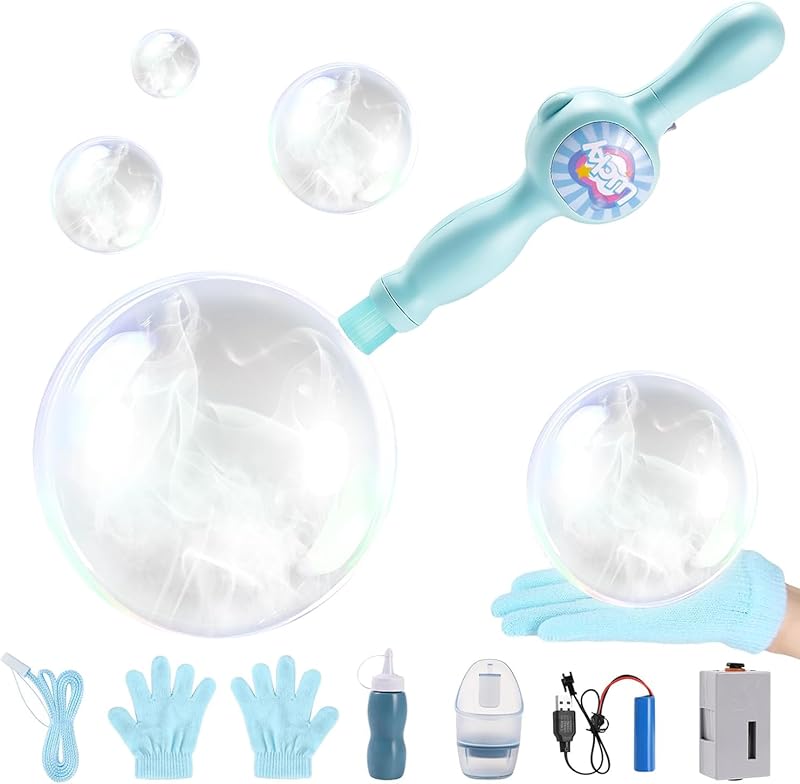 Elastic Bubble Fog Wand,Fog Bubble Machine,Bubble Machine,Fun Science Experiments, Kids Toys, Parent-Child Interaction (Blue)