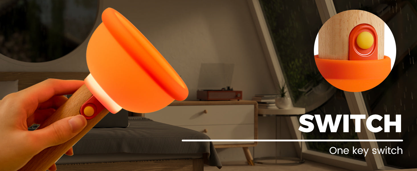 Amaredom Plunger Night Light,Cute Plunger Lamp,Wooden Silicone Fun Night Light,Rechargeable LED Fun Flashlight,Belt 30 Minute timer and one-button control,Bedroom,Washroom,Living Room