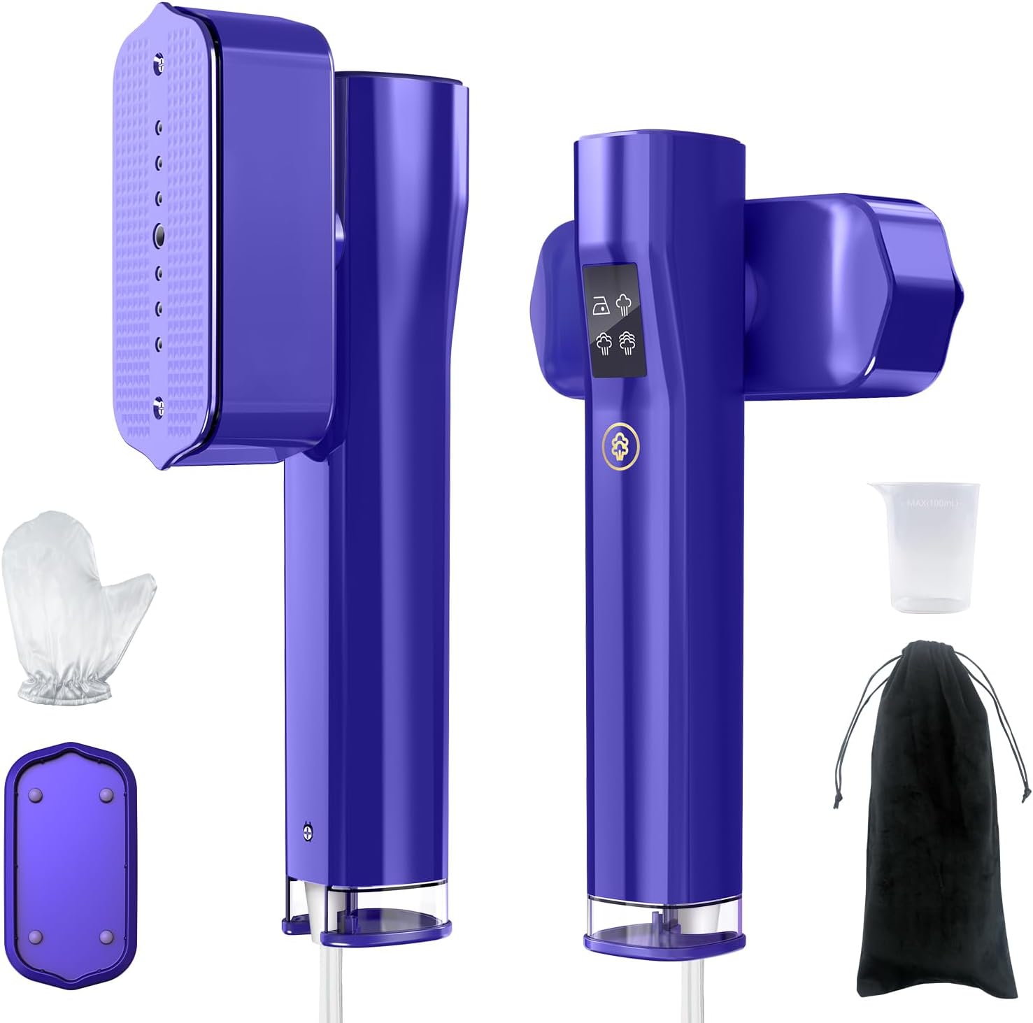 Travel Steamer for Clothes Portable Mini: 2 In 1 Portable Garment, Fast Heat-up, LCD Display, 100ml Water Tank, 1200W Light Travel Size Garment Steamer - Clothes Steamer Handheld