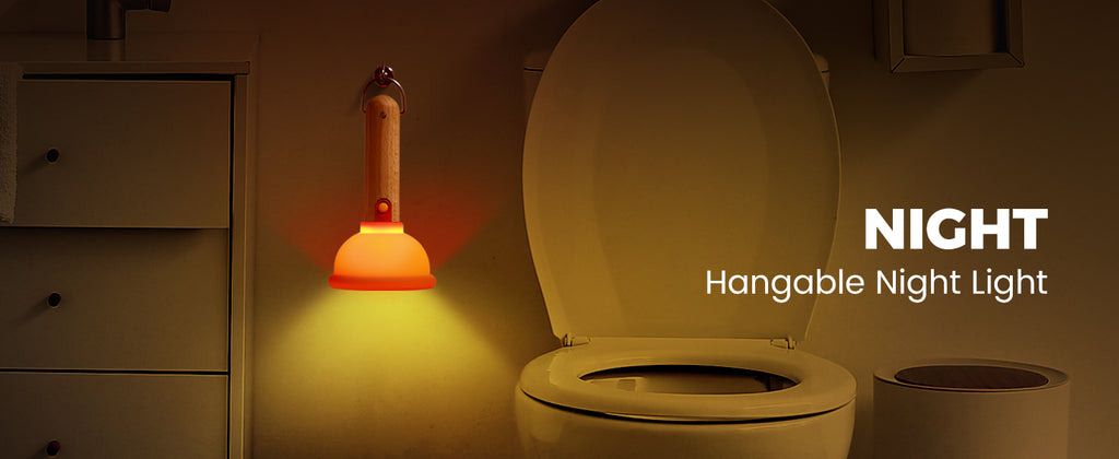 Amaredom Plunger Night Light,Cute Plunger Lamp,Wooden Silicone Fun Night Light,Rechargeable LED Fun Flashlight,Belt 30 Minute timer and one-button control,Bedroom,Washroom,Living Room