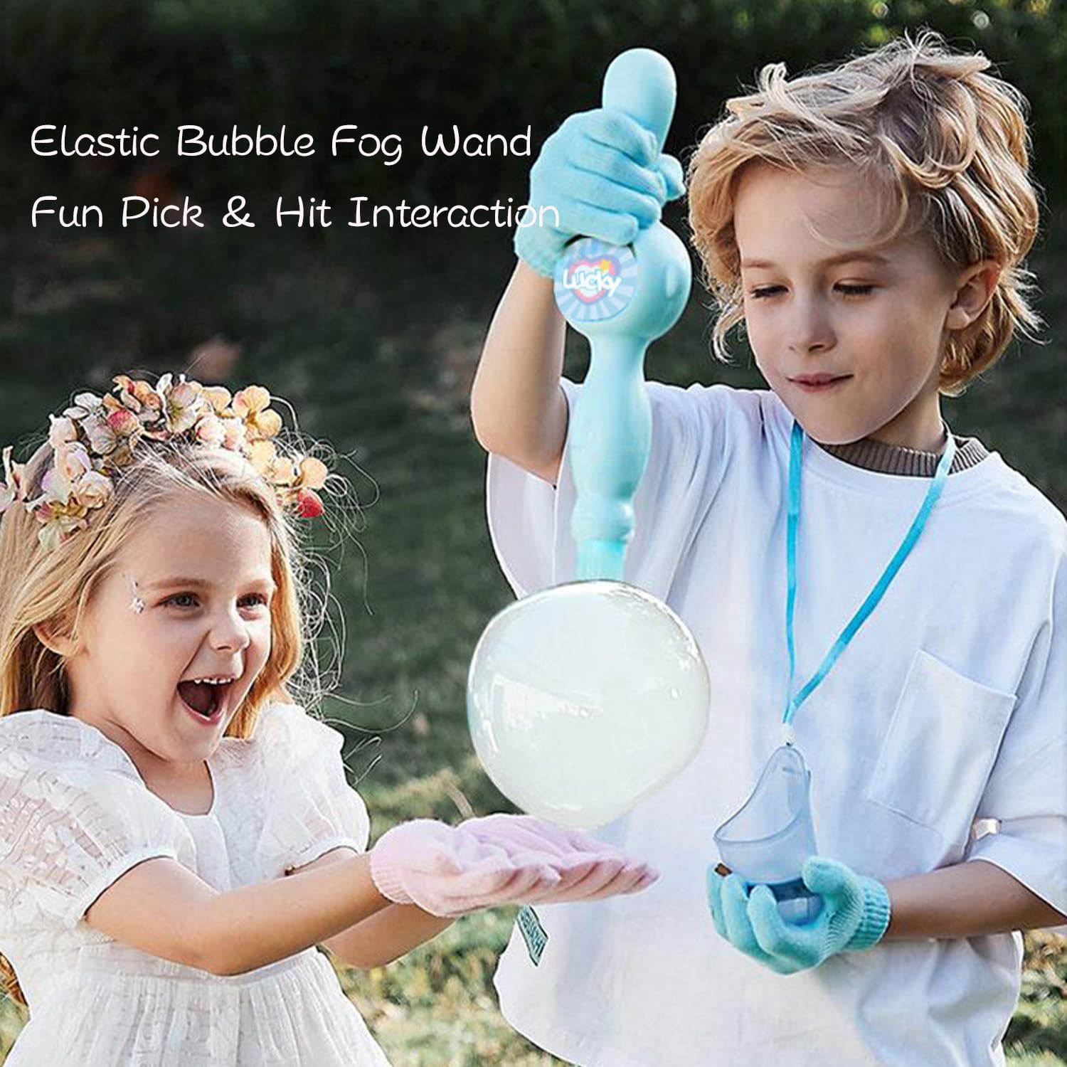 Elastic Bubble Fog Wand,Fog Bubble Machine,Bubble Machine,Fun Science Experiments, Kids Toys, Parent-Child Interaction (Blue)