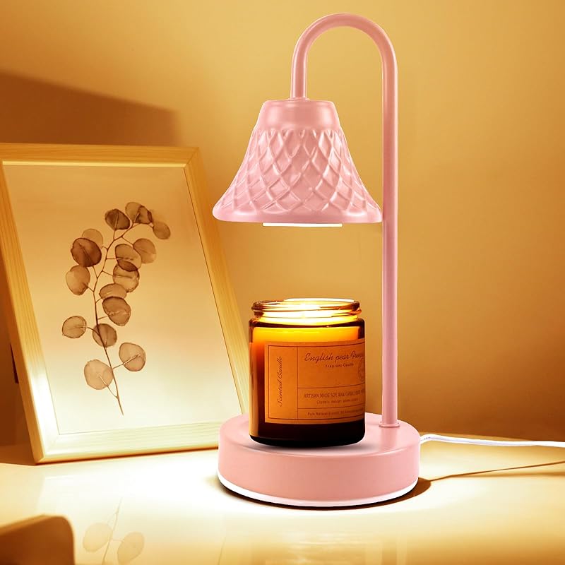 Candle Warmer Lamp with Sunset Lights: 【2025 Upgraded】 Valentines Gifts for Women, Men, Timer and Brightness Adjustment Candle lamp with 2 Bulbs - Electric Wax Melt Warmer