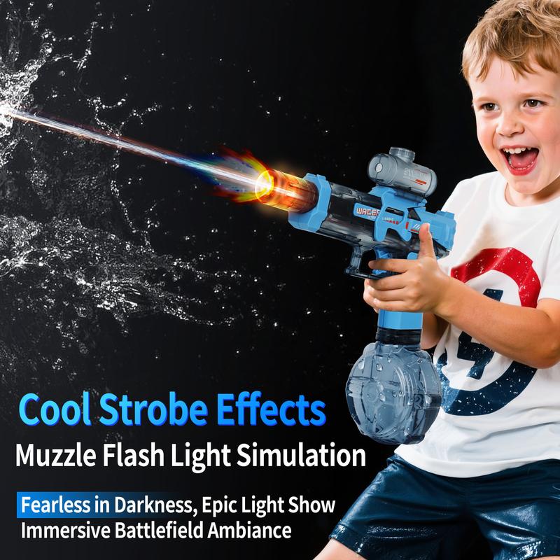 Electric Water Blaster with LED Lights, Water Shooter Powerful, Suitable for Children/Adults Long Range Shoot Reach 8M, Outdoor,Party, Swimming Pools