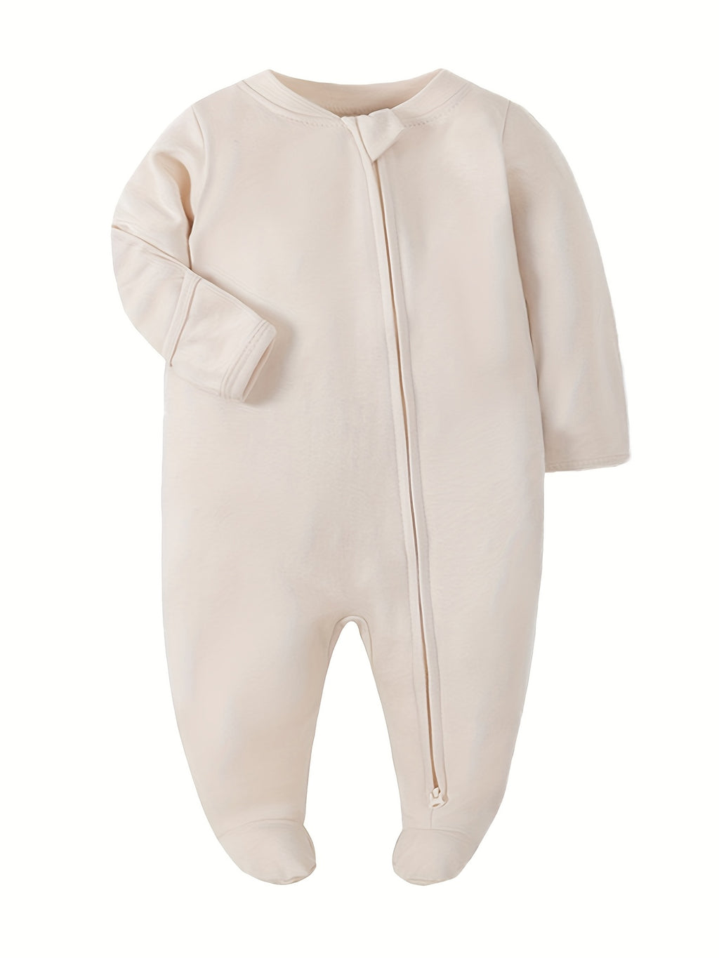 3pcs Unisex Baby Clothes Newborn Long Sleeve Footed Onesie Set Baby Jumpsuit Baby Clothes 2-Way Zipper