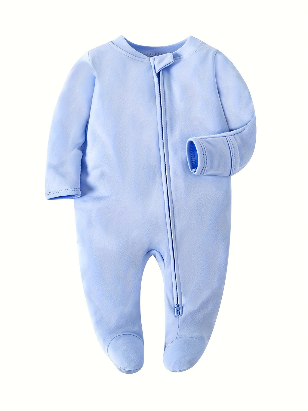 3pcs Unisex Baby Clothes Newborn Long Sleeve Footed Onesie Set Baby Jumpsuit Baby Clothes 2-Way Zipper
