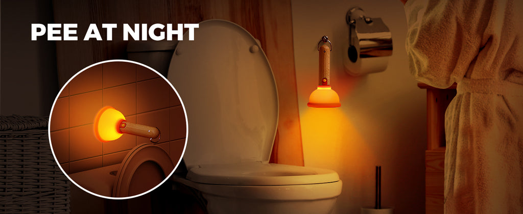 Amaredom Plunger Night Light,Cute Plunger Lamp,Wooden Silicone Fun Night Light,Rechargeable LED Fun Flashlight,Belt 30 Minute timer and one-button control,Bedroom,Washroom,Living Room