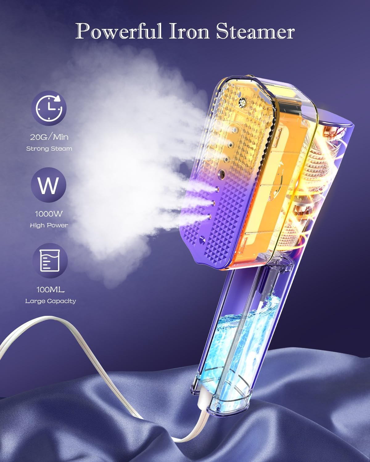 Travel Steamer for Clothes Portable Mini: 2 In 1 Portable Garment, Fast Heat-up, LCD Display, 100ml Water Tank, 1200W Light Travel Size Garment Steamer - Clothes Steamer Handheld