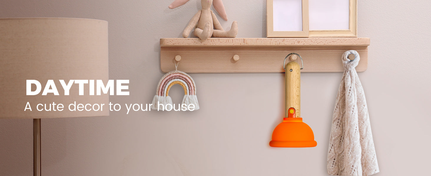 Amaredom Plunger Night Light,Cute Plunger Lamp,Wooden Silicone Fun Night Light,Rechargeable LED Fun Flashlight,Belt 30 Minute timer and one-button control,Bedroom,Washroom,Living Room