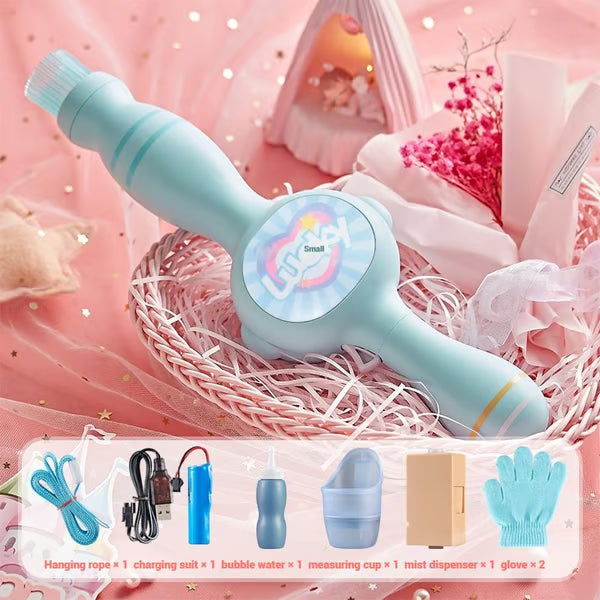 Childhood Infinite Smoke Bubble Machine Elastic Magic Wand-Gift Box Set